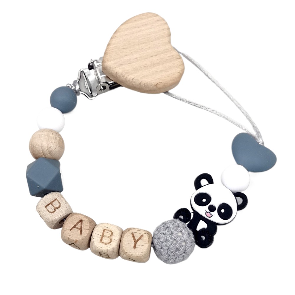 Baby Teethers - Houten gepersonaliseerde babyfopspeenketting Schattig dierlijk ontwerp