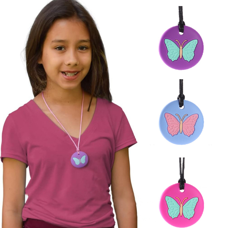 Baby Teethers - Kauwbaar ketting met vlindervorm, autisme, ADHD,