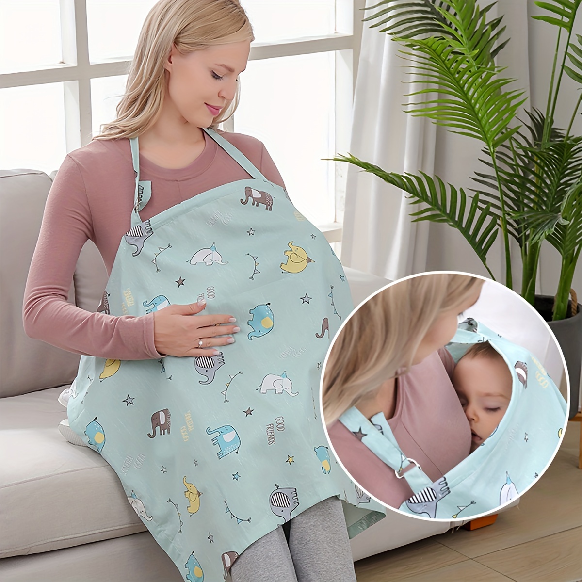 Infant Car Seat Cover - Zwangerschapsvoedingshoes sjaal, kinderwagen, autostoelhoes, lichtgewicht en