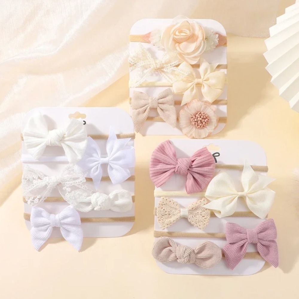 Baby Products Set - 5 stuks baby bloem kant boog