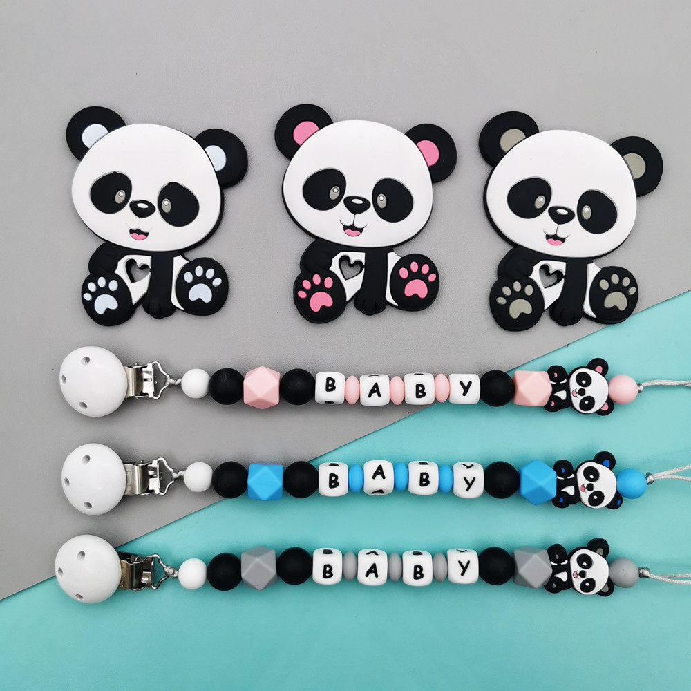 Baby Teethers - Panda Aangepaste Engelse Siliconen Letter Naam