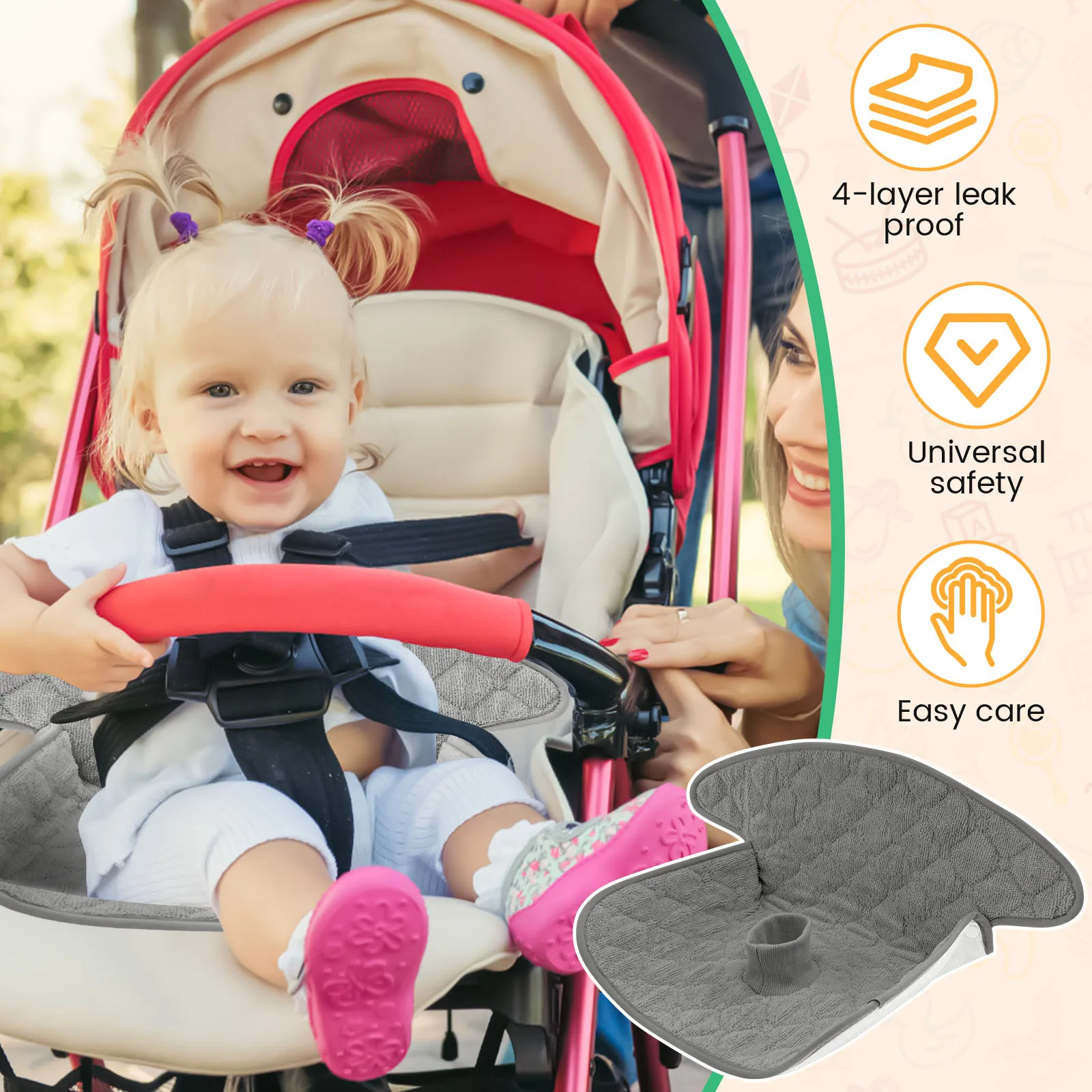 2 Stuks Baby Piddle Pad Polyes - Infant Car Seat Cover recensie en prijs